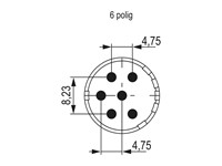 Circular Connector M23 Signal Male Crimp Insert - 6 Pole for 2mm Contacts - 20A @ 630VAC Max. [7003906101]