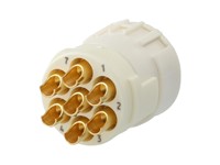 Circular Connector M23 Signal Female Solder Insert, 7 Pole for 7 x 2mm Contacts - 20A @ 630VAC Max. [7001907104]