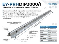Omega Bracket Intermidiate - HDG - Free Standing - Omega - 3.0m-Hot Dip {EY-PRHDIP3000/1} [EF EY-PRHDIP3000/1]