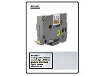 Brother Compatible Label Cartridge, TZE in Black on Gold Tape 12mm (8metres), AZE-831 = BRH TZE 831 [AZE-831]