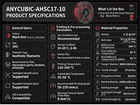 Anycubic PLA Silk Dual Filament 1.75mm 1KG Black/Red [ANYCUBIC-AHSC17-10]