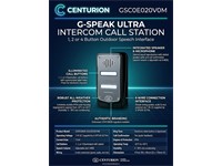 Centurion G-Speak Ultra 2 Button Metal Gate Station (Powers from G-Speak Ultra Unit) 6 Wire Connection, IP54 [CEN GSC0E020V0M]