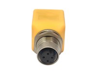 Panel Mount Profinet Adpator M12 D Code 4 pole Female - RJ45 Shielded Jack 180° (RJS-12D04FF-LS8001) [XY-RJS-12D04FF-ECN]