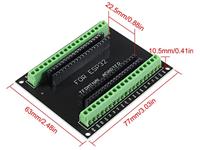 ESP32 Wire Terminal Breakout Board Only. For Use With 38PIN ESP32/ESP32S DEV Board. (ESP32 Development Board Not Included). Suitable for HKD WEMOS LOLIN ESP32 but not for HKD ESP-32 WIFI B/T DEV BOARD [BDD ESP32 SCREW TERM B/OUT BOARD]