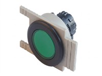 PB Actuator Non-Illum. Mom - green flush button 35mm black flush bezel [PB351MG]