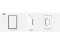 SONOFF 4X2 LUXURY BLACK GLASS PANEL TOUCH WALL LIGHT TRIPLE SWITCH. IT CAN ALSO BE CONTROLLED VIA 433MHZ RF OR WIFI THROUGH IOS/ANDROID APP- EWELINK. US VERSION [SONOFF T3 WIF+RF TOUCH US 3W BLK]