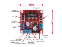 ** Discontinued ** 2A MOTOR SHIELD. USES L298N CHIP. DRIVES 2 X 7-24VDC/2A MOTORS ,DUAL H-BRIDGE DRIVER CHIP ,CONTROL SIGNAL INPUT VOLTAGE RANGE: 4.5-5.5V HIGH LOW 0V, MAXIMUM POWER CONSUMPTION: 20W , STORAGE TEMPERATURE: -25 ℃ ~ +130 , DRIVER BOARD SIZE [BMT DUAL MOTOR DRIVER L298 SCREW]