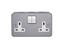 Crabtree 13A 2 Gang Switched Metalclad UK Socket [CRBT 4216/BG]