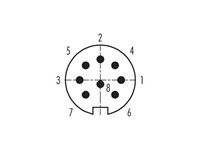 Circular Connector M16 Cable Male Striaght 8 Pole Screw Lock 6mm Cable Entry IP40 [SV80M]