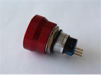Emergency Push Button Switch Latching - Twist Reset - Large Red Aluminium Dome Button - 19mm Panel Cut Out 1 n/o 1 n/c [PBME19TR-ML3AL]