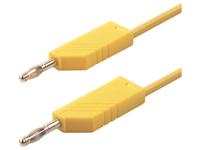 Test Lead - Yellow - 2M - PVC 1mm sq. -  4mm Stackbl 'Lantern' Banana Plugs  15A/60VDC  CATI (934065103) [MLN200/1 YELLOW]