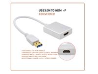 USB3.0 MALE  TO HDMI FEMALE  CONVERTER ,SUPPORT USB2.0/USB3.0, MAXIMUM TRANSFER RATE 5.0GBPS ,OUTPUT RESOLUTION: SUPPORT 480P/576P/720P/1080P ,NO EXTERNAL POWER SUPPLY, USB3.0 POWER , SILVER COLOUR .SUPPORT OPERATING SYSTEM: WINDOWS XP/VISTA/WIN7(32/64BIT [USB3.0M TO HDMI-F CONVERTER]