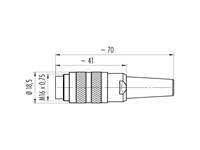 Circular Connector M16 Cable Male Straight 4 Pole Silver Plated Contacts Screw Lock Crimp 8mm 6A 250V Cable Entry IP40 [99-2009-702-04]