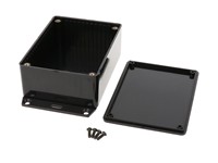 ABS Enclosure 110X82X40 Black Bottom Flange [1591SF2BK]