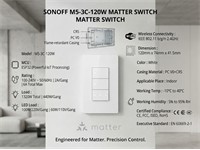 The SONOFF M5 Matter Smart Wall Switch 3CH Series Offers A Sophisticated Solution For Modern Home Automation. Designed With Matter Compatibility, These Switches Effortlessly Integrate Into Matter - Enabled Ecosystems [SONOFF M5-3C-120W MATTER SWITCH]