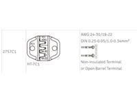 Crimper Ratchet for Unisulated / Open Barrel Terminals - DIN 0,25-0,05/1,0-0,34mm SQ (AWG 24-30/18-22) - Angled Head Length=190mm [HT2757C1]