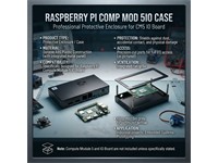 Raspberry Pi Compute Module 5 Io Case (Cm5) 170×94×28mm - DC Brushless Fan 5vdc 8000rpm 2.46cfm 21.7 Db (3.5~5.5v) Supplied Via Four-pin Fan Header On A Carrier Board - You Will Also Need The Cm5 Io Board [RASPBERRY PI COMP MOD 5IO CASE]