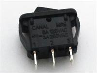 SBM Rocker Switch SPDT Black 250V 3A On On 9.2 x 13.60mm [MR5120-S5BB]