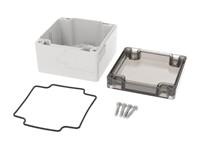 Polycarb Enclosure 90x90x60mm Grey Body Smoked Lid IP66 [1554E2GYSL]
