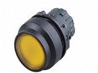 Push Button Actuator Illuminated Latching • Yellow Lens • Black 30mm High Bezel [P304LY]
