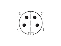 Circular Connector M16 Cable Male Straight 4 Pole Silver Plated Contacts Screw Lock Crimp 8mm 6A 250V Cable Entry IP40 [99-2009-702-04]