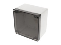 Enclosure Polycarbonate 120x120x90mm IP66 Grey Body Smoked Lid [1554P2GYSL]