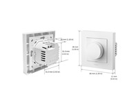 Aqara Dimmer Switch H2 EU White, 2-in1 Neutral, Compatible with Apple Home, Alexa, Google Home & Matter, Thread/Zigbee Protocol, Rated Load:Incandescent/Halogen 300W, Dimmable LED/CFL 200W, 220~240Vac 50/60hz, 86x86x55x45mm [AQARA DIMMER SWITCH H2 EU-W]