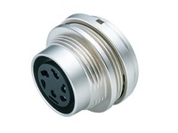 Circular Connector M16 Panel Female 8 Pole DIN Front Mount PCB Contacts IP40 [09-0474-90-08]