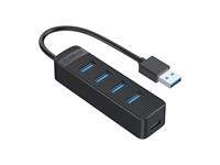 Orico 4 Port USB HUB USB3.0, Type-C Power Port, Black [ORICO TWU3-4A-BK-EP]