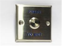 EXIT SWITCH ,SQUARE STAINLESS STEEL PLATE ,VANDAL PROOF ,NO LED [EXIT SW 19MM SQ]