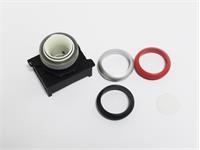 Push Button Actuator Switch Illuminated Momentary • Red Flush Lens • Black 30mm Bezel [P301MR]