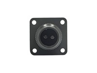Circular Connector MIL-DTL-5015 Style Screw Lock Square. Flange Panel Receptacle with Rear Thread 2 Pole #16 Contacts. Male Solder. 13A 500VAC/700VDC (MS3100A12S-3P)(97-3100A-12S-3P) [XY3100A-12S-3P]