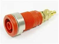 SOCKET P/M 4MM SAFETY BUILT-IN GOLD PLATED RED (972354101) [SEB2600G RED]