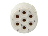 Circular Connector M23 Signal Female Solder Insert, 7 Pole for 7 x 2mm Contacts - 20A @ 630VAC Max. [7001907104]
