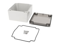 Enclosure Polycarbonate 120x120x90mm IP66 Grey Body Smoked Lid [1554P2GYSL]