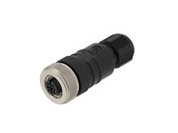 M12 A Field Wireable Straight 4 Pole Female Connector with Translucent Housing and Function LEDs Green / Yellow -Screw Terminal connection, 10 - 30VDC [RKC/LED 4/7-EZA]