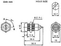 Round Miniature Key Switch • Form : SPST-0-1 [IGS109B-2]