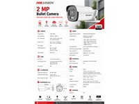Hikvision Colorvu Smart Hybrid Light Fixed Bullet Camera 2MP 3.6mm Lens, Upto 40m IR, TVI/AHD/CVI/CVBS, 3D DNR/2D DNR, Metal Case, 24/7 Color Imaging with F1.0 Aperture, Day＆Night ICR, WDR, 12VDC Max:4.2W, 525g, IP67 [HKV DS-2CE12DF0T-LFS (3,6MM)]
