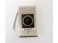 NO TOUCH EXIT SWITCH ,INDUCTIVE ,  ILLUMINATED BLUE LED RING ON STANDBY ,MOMENTARY GREEN WHEN ACTIVATED, 12VDC ,50MA WORKING CURRENT ,CONTACT N/O ,NC,COM . SENSING DISTANCE 5-10CM .- DIMENSIONS: L70xW115(mm) [EXIT SWC-86N]