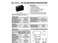 High Power Mini Sealed Lo Profile Relay Form 2C (2c/o) 5mm Contact Spacing 48VDC 5760 Ohm Coil 8A 250VAC (440VAC/300VDC Max.)- Class F Insulation [HF115F-048-2ZS4AF]