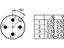 Circular Connetor M12 A Code Cable Male Straight. 4 Pole Wire Clamp 6mm Cable Entry Ring Shield IP67 [99-1525-814-04]