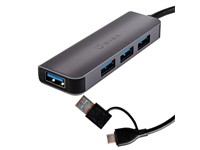 WINX Connect Simple USB/Type-C HUB, Ports:4xUSB3.0 (Up to 5Gbps), OS Compatibility: Windows, Linux, MacOS, iOS & Android, Operating Temp:-30°C~60°C, Cable Length:20cm, Aluminium Alloy & ABS, Host Interface:Type-C USB [WINX-HB109]
