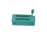 18 Pin Zero Insertion Force 2,54mm DIP Sockets 7,5mm Width Receptacle with Locking Lever Gold Contacts [ZIF SOCKET 318G]