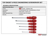 Un-insulated Screwdriver Set 6pcs [TOP ENGSET]