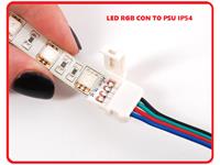 LED 10mm RGB Strip Connector on Cable with open end for Controller [LED RGB CON ON CABLE TO CNT IP54]