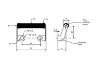 Symmetry Resistor 13W 47K 5% L=50mm DIA=9,5mm with Radial Type Lug Terminals - 6,3mm ID - 31,8mm Spacing [10SR-47K-J]