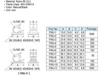 Cable Harness Closed Diameter = 6mm Lock Mount Releasable, with 3M Brand Adhesive Base [FWU-2]