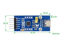 CP2102 USB UART Board (Type C), USB To TTL (UART) Communication Module, USB-C Connector [WVS CP2102 TYPE-C USB TO UART BD]