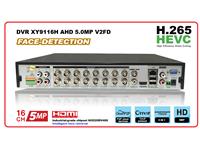 5.0MP, H.265 -16CH AHD DVR WITH FACE DETECTION ,AHD/TVI/CVI/CVBS/IP 5-in-1 - PTZ CONTROL,4CH ALARM INPUT ,6CH AUDIO INPUT,1 OUTPUT.VGA, HDMI AND TV OUTPUT,2X HDD UP TP 6TB (NOT INCLUDED)  POWER 12V 5A , REMOTE (INCL),P2P QR CODE SCANNING, PLAYBACK VIA APP [DVR XY9116H AHD 5.0MP V2FD]