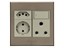 Veti 3 Single RSA Socket 16A, 1xV-SLIM Socket, 1xSchuko Socket, Switched, 4X4 (100x100mm), Titanium/Bronze [VETI 3V26TB]